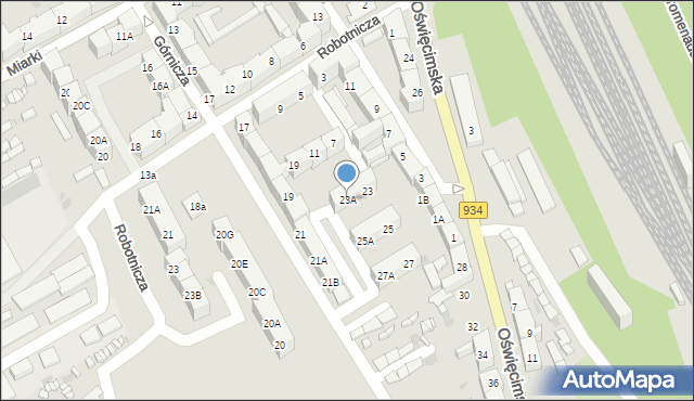 Mysłowice, Górnicza, 23A, mapa Mysłowice