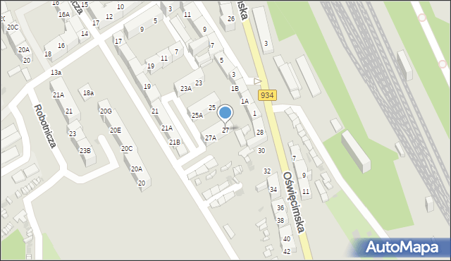 Mysłowice, Górnicza, 27, mapa Mysłowice