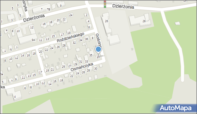 Mysłowice, Gościnna, 10, mapa Mysłowice
