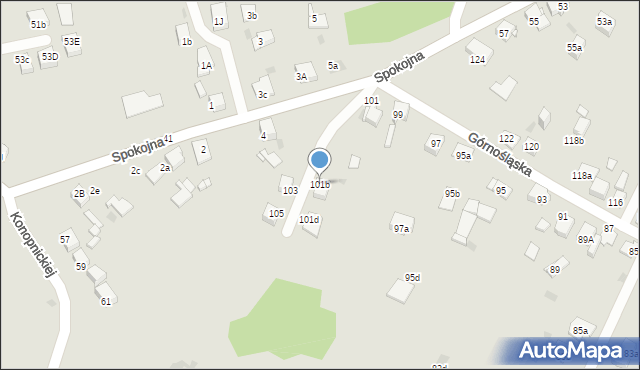 Mysłowice, Górnośląska, 101b, mapa Mysłowice