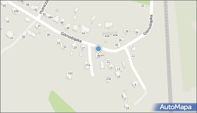 Mysłowice, Górnośląska, 25, mapa Mysłowice