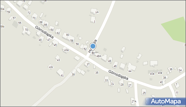 Mysłowice, Górnośląska, 50a, mapa Mysłowice