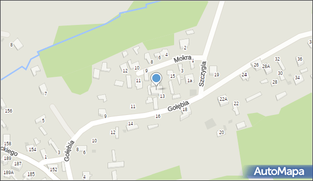 Myszków, Gołębia, 13a, mapa Myszków