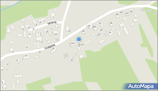 Myszków, Gołębia, 22, mapa Myszków