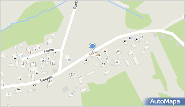 Myszków, Gołębia, 26, mapa Myszków