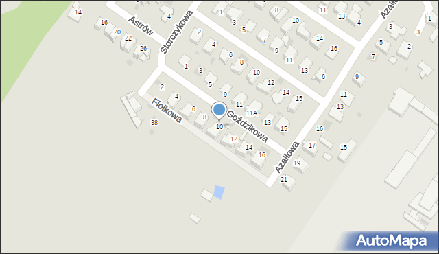 Myszków, Goździkowa, 10, mapa Myszków