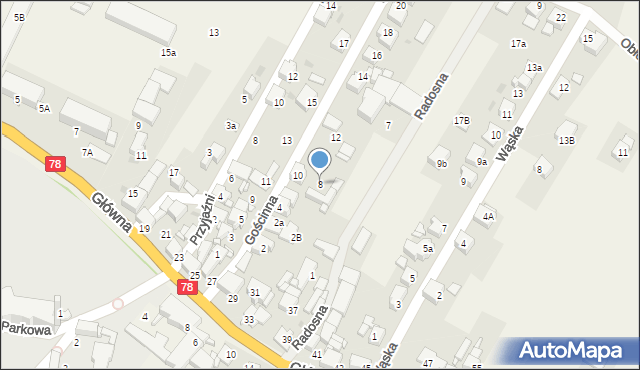 Nakło Śląskie, Gościnna, 8, mapa Nakło Śląskie