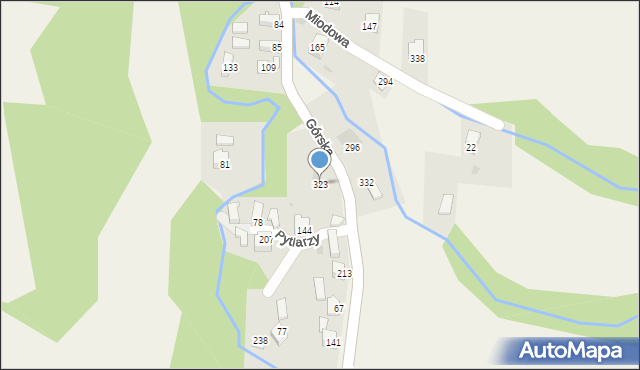 Nieledwia, Górska, 323, mapa Nieledwia