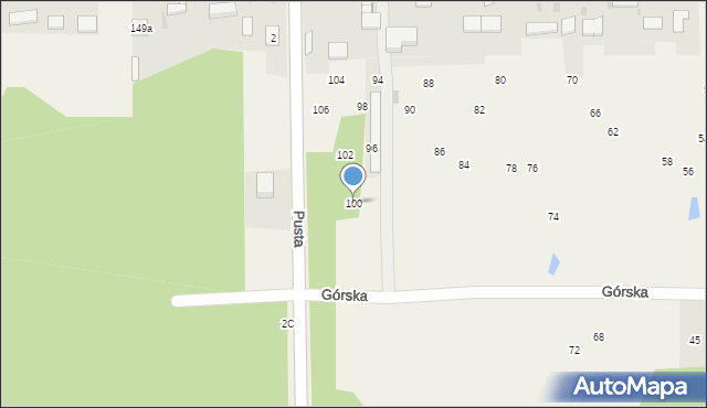 Nierada, Górska, 100, mapa Nierada