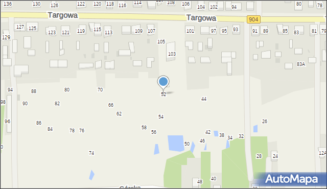 Nierada, Górska, 52, mapa Nierada