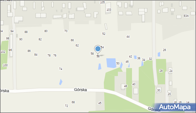 Nierada, Górska, 56, mapa Nierada