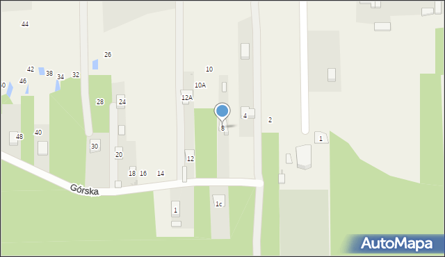 Nierada, Górska, 8, mapa Nierada