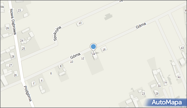 Nowa Dąbrowa, Górna, 14, mapa Nowa Dąbrowa