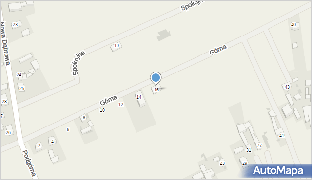 Nowa Dąbrowa, Górna, 16, mapa Nowa Dąbrowa