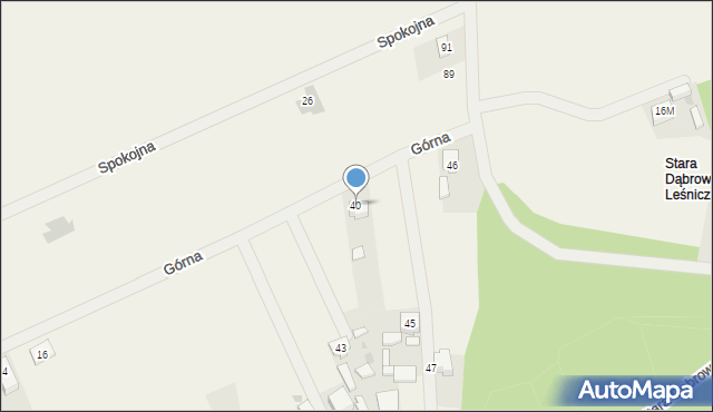 Nowa Dąbrowa, Górna, 40, mapa Nowa Dąbrowa