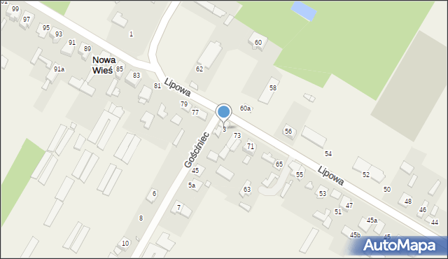 Nowa Wieś, Gościniec, 3, mapa Nowa Wieś