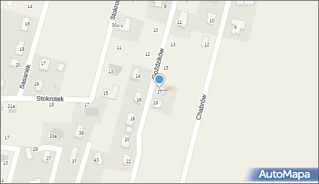 Nowe Bielice, Goździków, 17, mapa Nowe Bielice