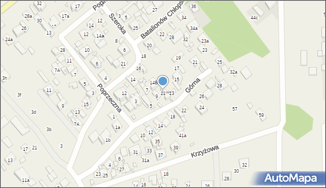 Nowe Lipiny, Górna, 11, mapa Nowe Lipiny