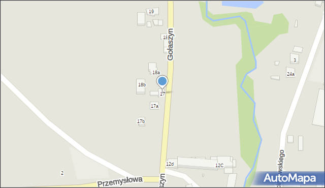 Nowe Miasteczko, Gołaszyn, 17, mapa Nowe Miasteczko