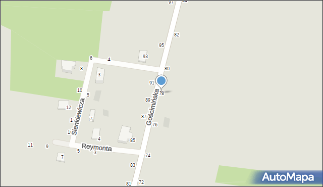 Nowe Miasto, Gościmińska, 78, mapa Nowe Miasto