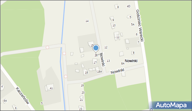 Nowinki, Gościniec Warecki, 16, mapa Nowinki