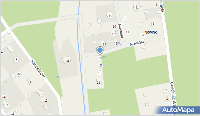 Nowinki, Gościniec Warecki, 19, mapa Nowinki