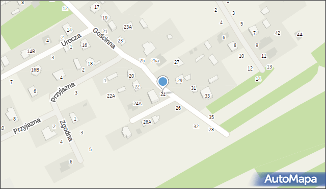 Nowiny, Gościnna, 24, mapa Nowiny