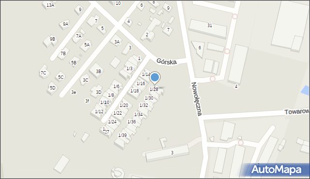 Nowy Dwór Mazowiecki, Górska, 1/28, mapa Nowy Dwór Mazowiecki