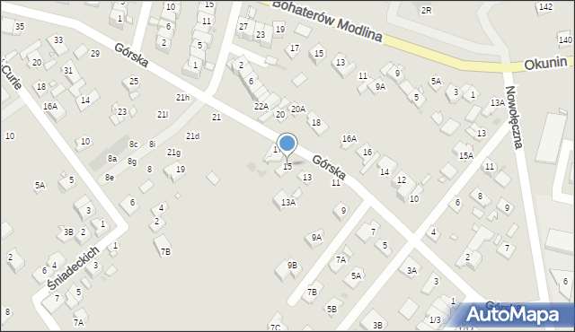 Nowy Dwór Mazowiecki, Górska, 15, mapa Nowy Dwór Mazowiecki