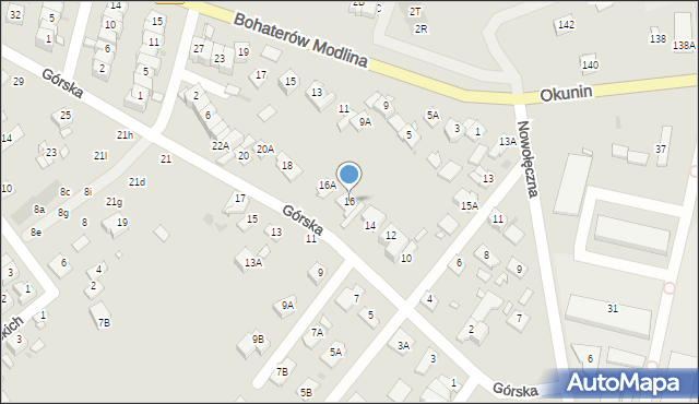 Nowy Dwór Mazowiecki, Górska, 16, mapa Nowy Dwór Mazowiecki