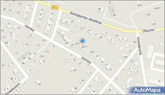 Nowy Dwór Mazowiecki, Górska, 18, mapa Nowy Dwór Mazowiecki