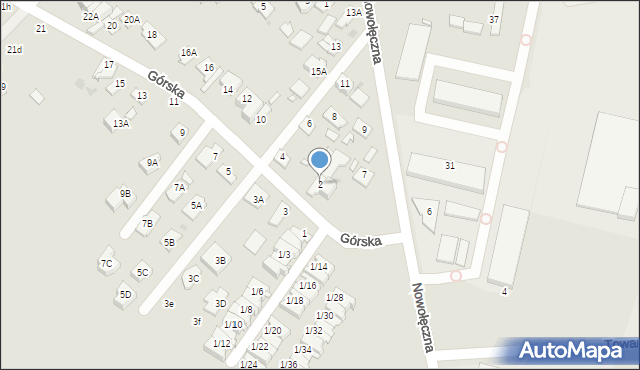 Nowy Dwór Mazowiecki, Górska, 2, mapa Nowy Dwór Mazowiecki