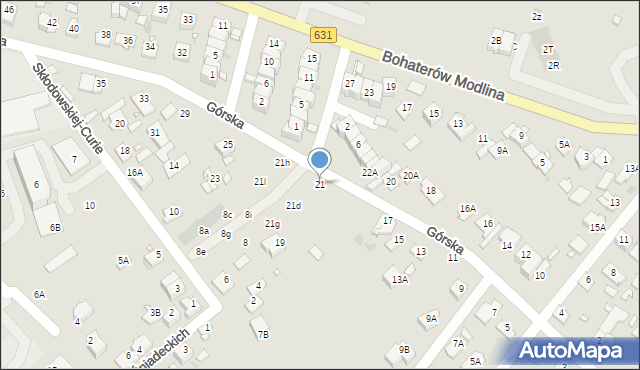Nowy Dwór Mazowiecki, Górska, 21, mapa Nowy Dwór Mazowiecki