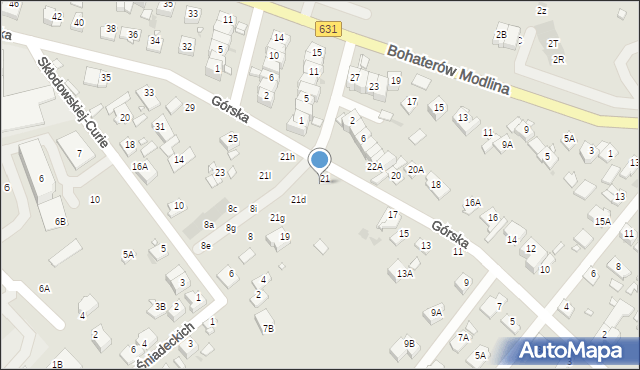 Nowy Dwór Mazowiecki, Górska, 21a, mapa Nowy Dwór Mazowiecki