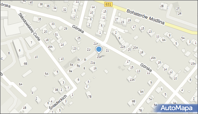 Nowy Dwór Mazowiecki, Górska, 21d, mapa Nowy Dwór Mazowiecki