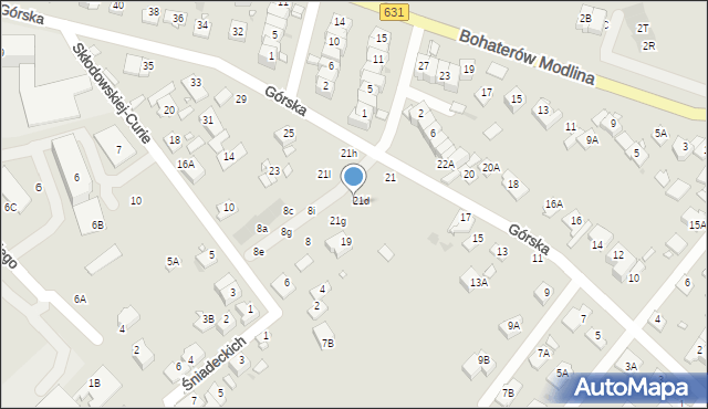 Nowy Dwór Mazowiecki, Górska, 21e, mapa Nowy Dwór Mazowiecki