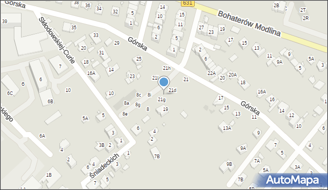 Nowy Dwór Mazowiecki, Górska, 21f, mapa Nowy Dwór Mazowiecki