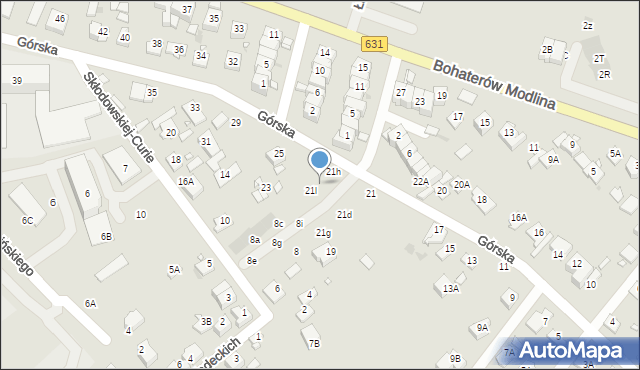 Nowy Dwór Mazowiecki, Górska, 21k, mapa Nowy Dwór Mazowiecki