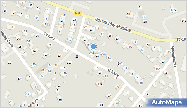 Nowy Dwór Mazowiecki, Górska, 22, mapa Nowy Dwór Mazowiecki