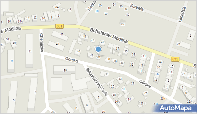 Nowy Dwór Mazowiecki, Górska, 40, mapa Nowy Dwór Mazowiecki