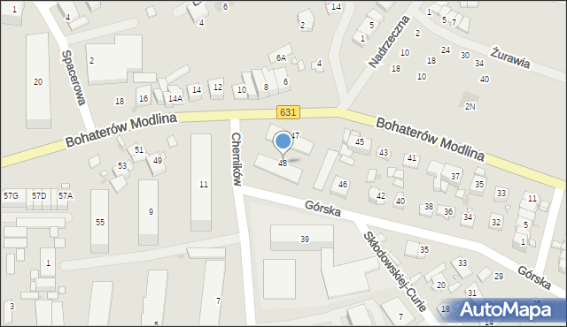 Nowy Dwór Mazowiecki, Górska, 48, mapa Nowy Dwór Mazowiecki