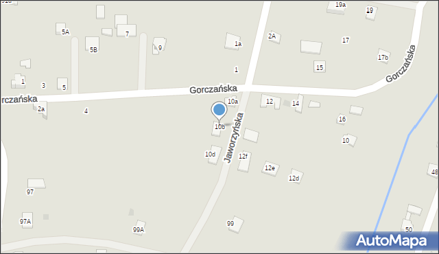 Nowy Sącz, Gorczańska, 10b, mapa Nowego Sącza