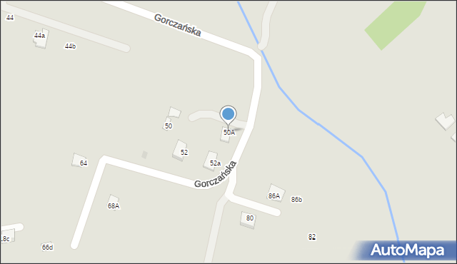 Nowy Sącz, Gorczańska, 50a, mapa Nowego Sącza