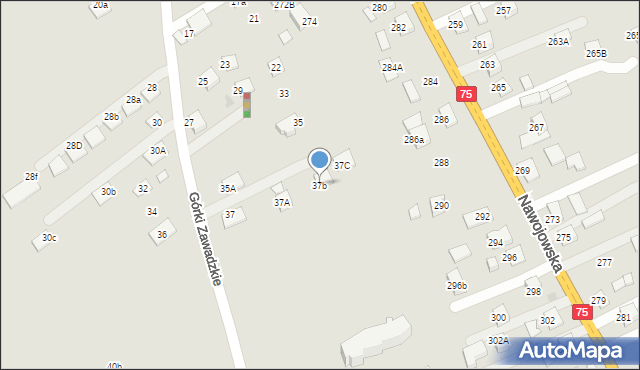 Nowy Sącz, Górki Zawadzkie, 37b, mapa Nowego Sącza