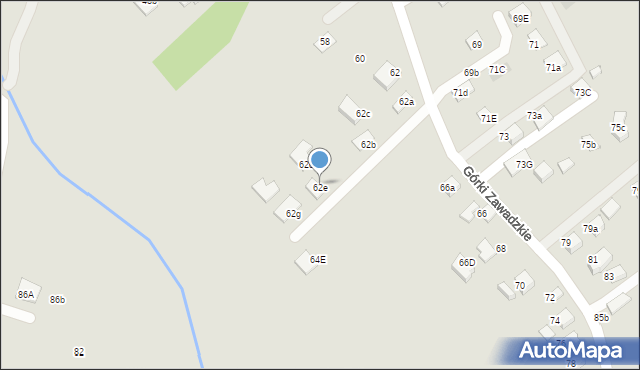 Nowy Sącz, Górki Zawadzkie, 62f, mapa Nowego Sącza