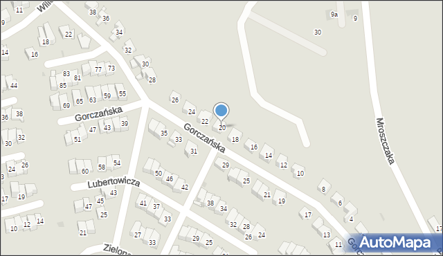 Nowy Targ, Gorczańska, 20, mapa Nowego Targu