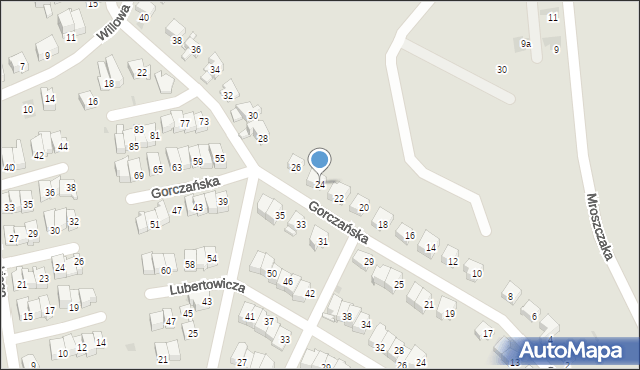 Nowy Targ, Gorczańska, 24, mapa Nowego Targu