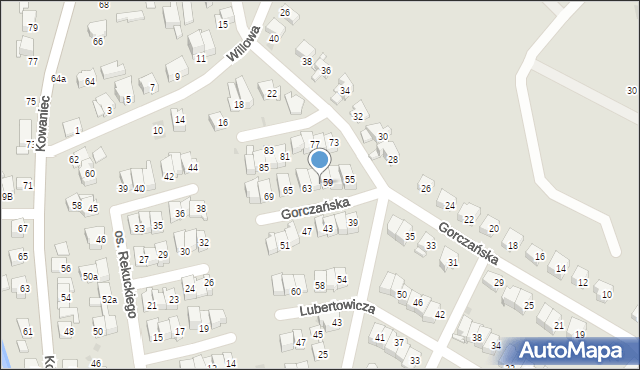 Nowy Targ, Gorczańska, 61, mapa Nowego Targu