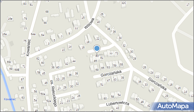 Nowy Targ, Gorczańska, 83, mapa Nowego Targu