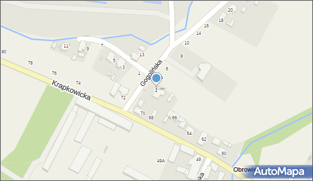 Obrowiec, Gogolińska, 2, mapa Obrowiec